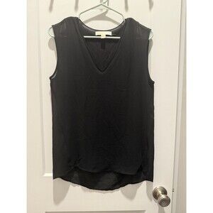 Women’s Michael Kors Black Blouse Top Sleeveless Dressy V Neck Small Lined